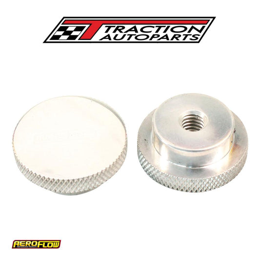 Air Cleaner Nut 1/4" Polished Low Profile Tall Step 1/4" Unc