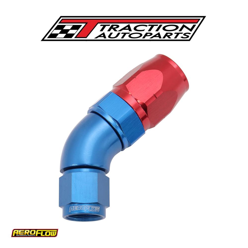 Stepped 45 Deg hose end -8 Hoseto -6 an Expander Hose End Blue