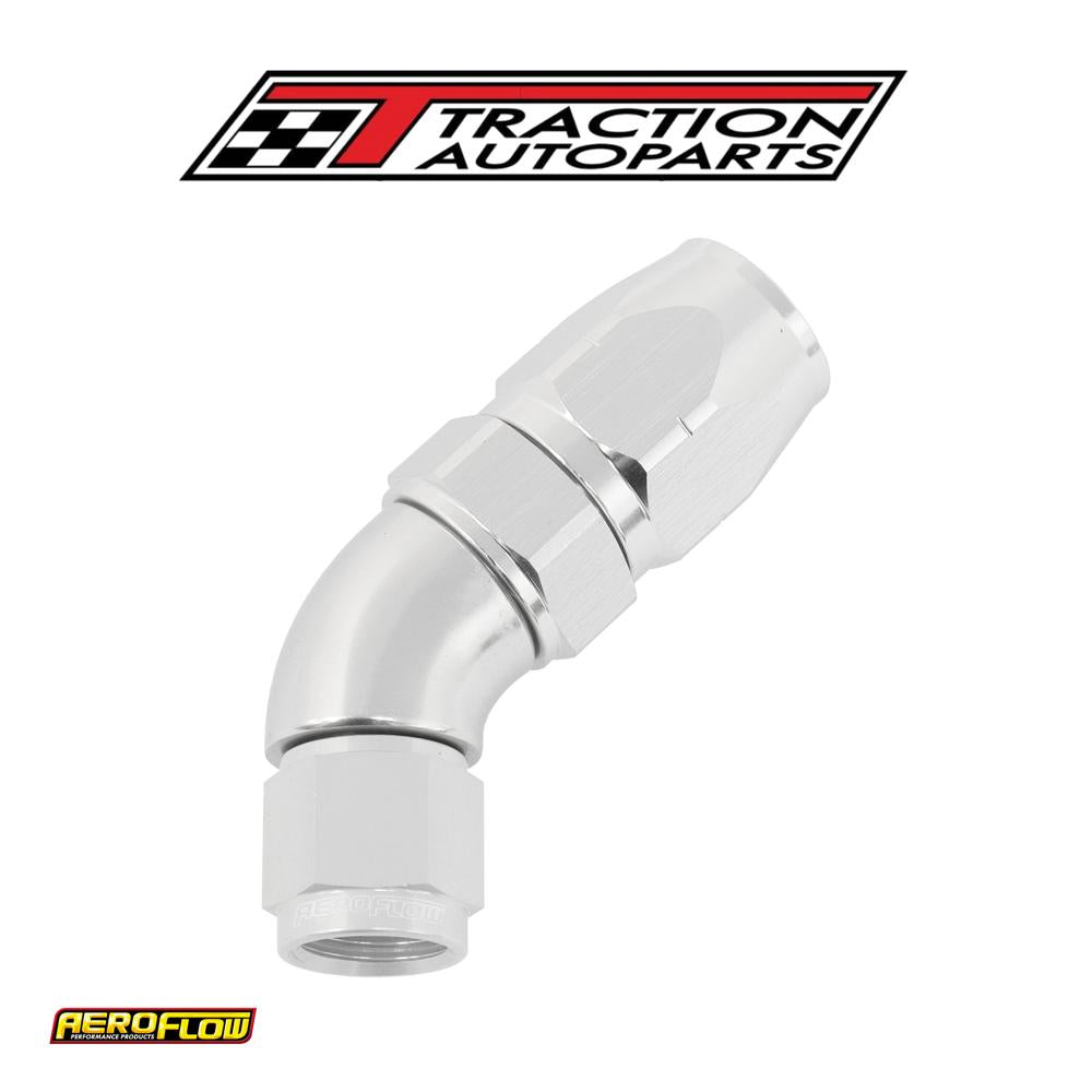 Stepped 45 Deg hose end -8 Hoseto -6 an Expander Hose End Silv