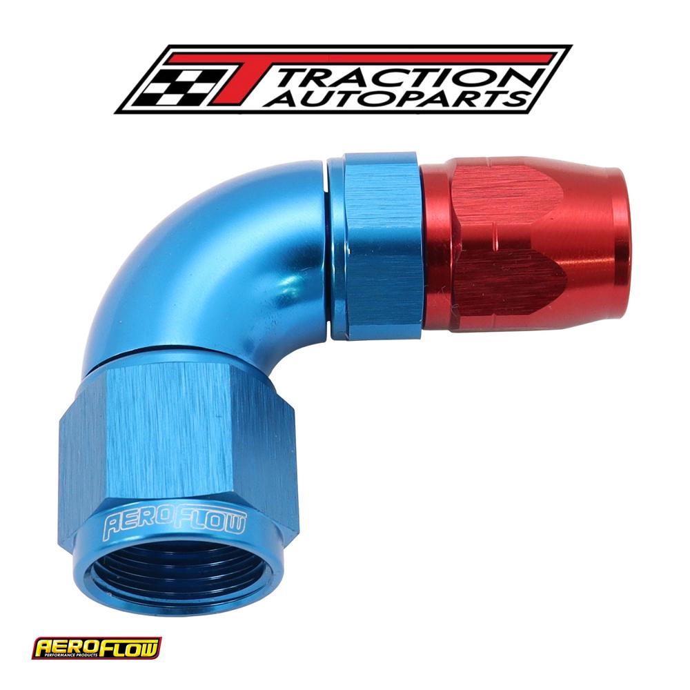 Stepped 90 Deg hose end -6 Hoseto -8 an Reducer Hose End Blue