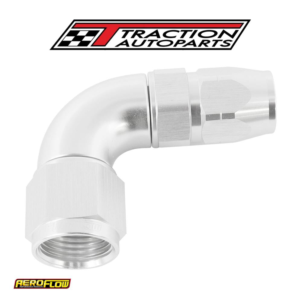 Stepped 90 Deg hose end -6 Hoseto -8 an Reducer Hose End Silve