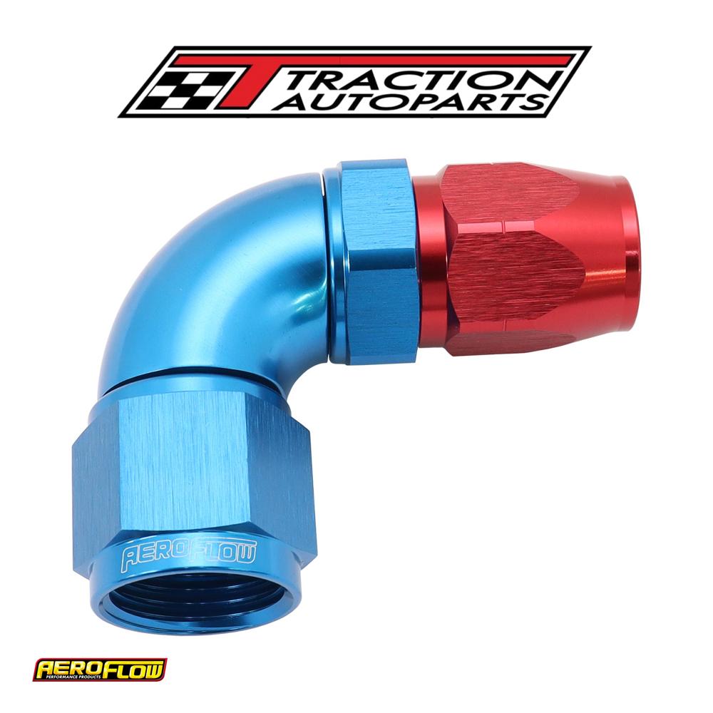 Stepped 90 Deg hose end -8 Hoseto -10 an Reducer Hose End Blue