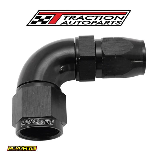 Stepped 90 Deg hose end -8 Hoseto -10 an Reducer Hose End Blac