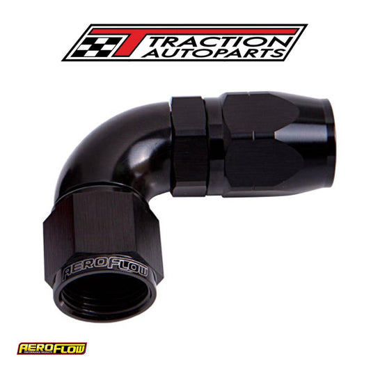 Alloy 90 Deg Hose End -8 an Black Cutter Style Full Swivel