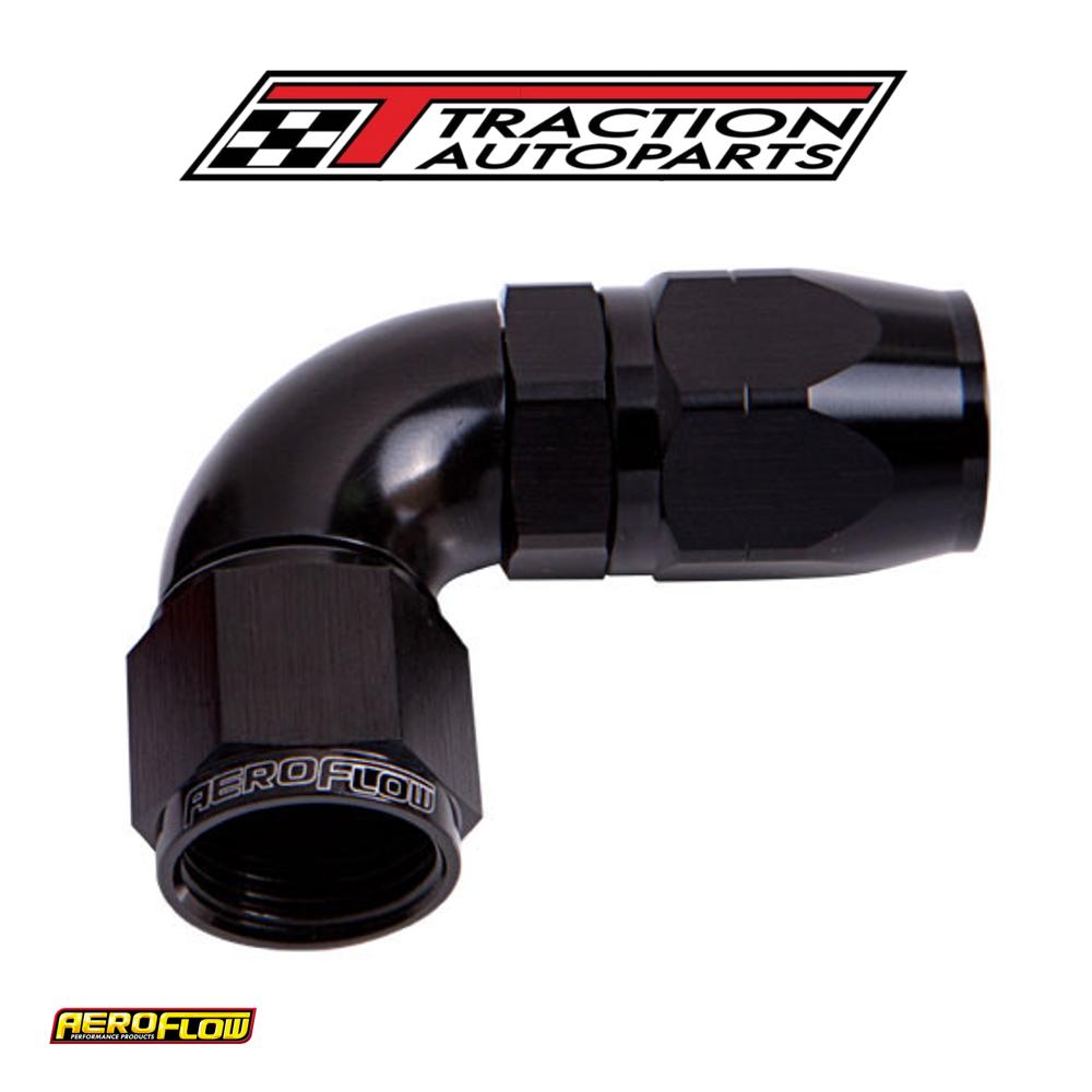 Alloy 90 Deg Hose End -10 an Black Cutter Style Full Swivel