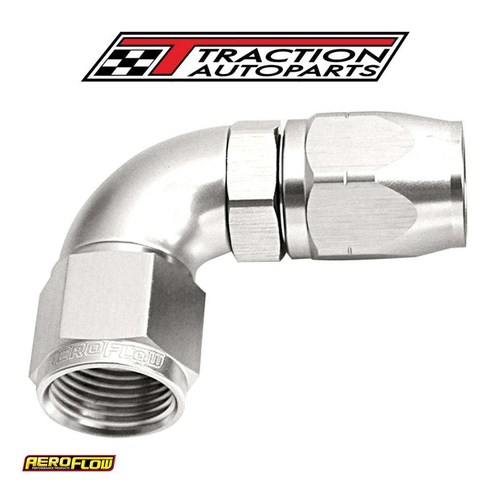 Alloy 90 Deg Hose End -12 an Silver Cutter Style Full Flow