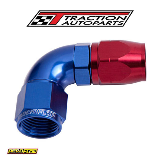 Alloy 90 Deg Hose End -16 an Blue Cutter Style Full Flow