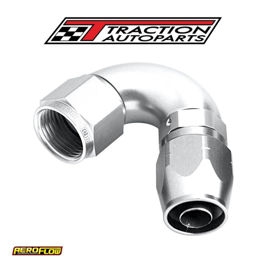 Alloy 120 Deg Hose End -8 an Silver Cutter Style Full Flow