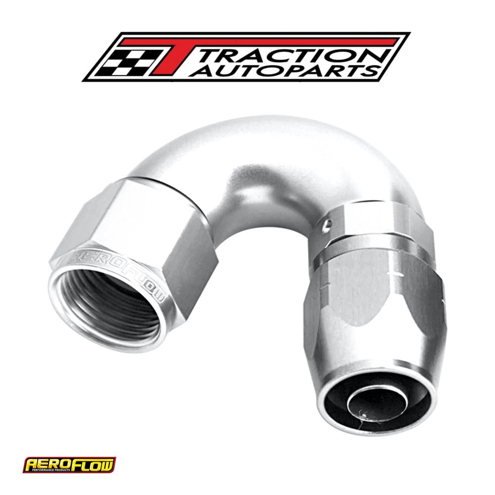 Alloy 150 Deg Hose End -8 an Silver Cutter Style Full Flow