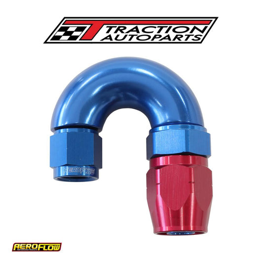 Stepped 180 Deg hose end -8 Hosto -6 an Reducer Hose End Blue