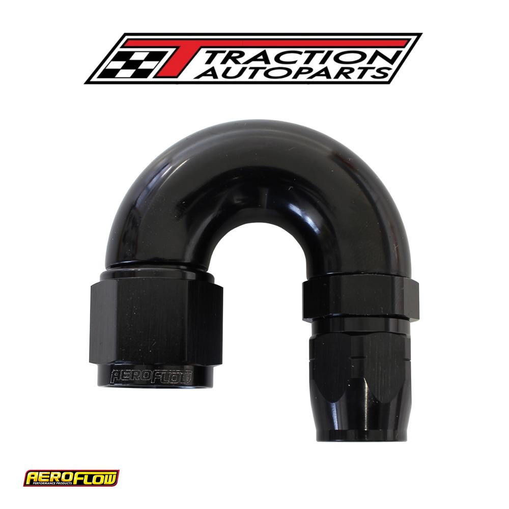 Stepped 180 Deg hose end -8 Hosto -10 an Reducer Hose End Blac