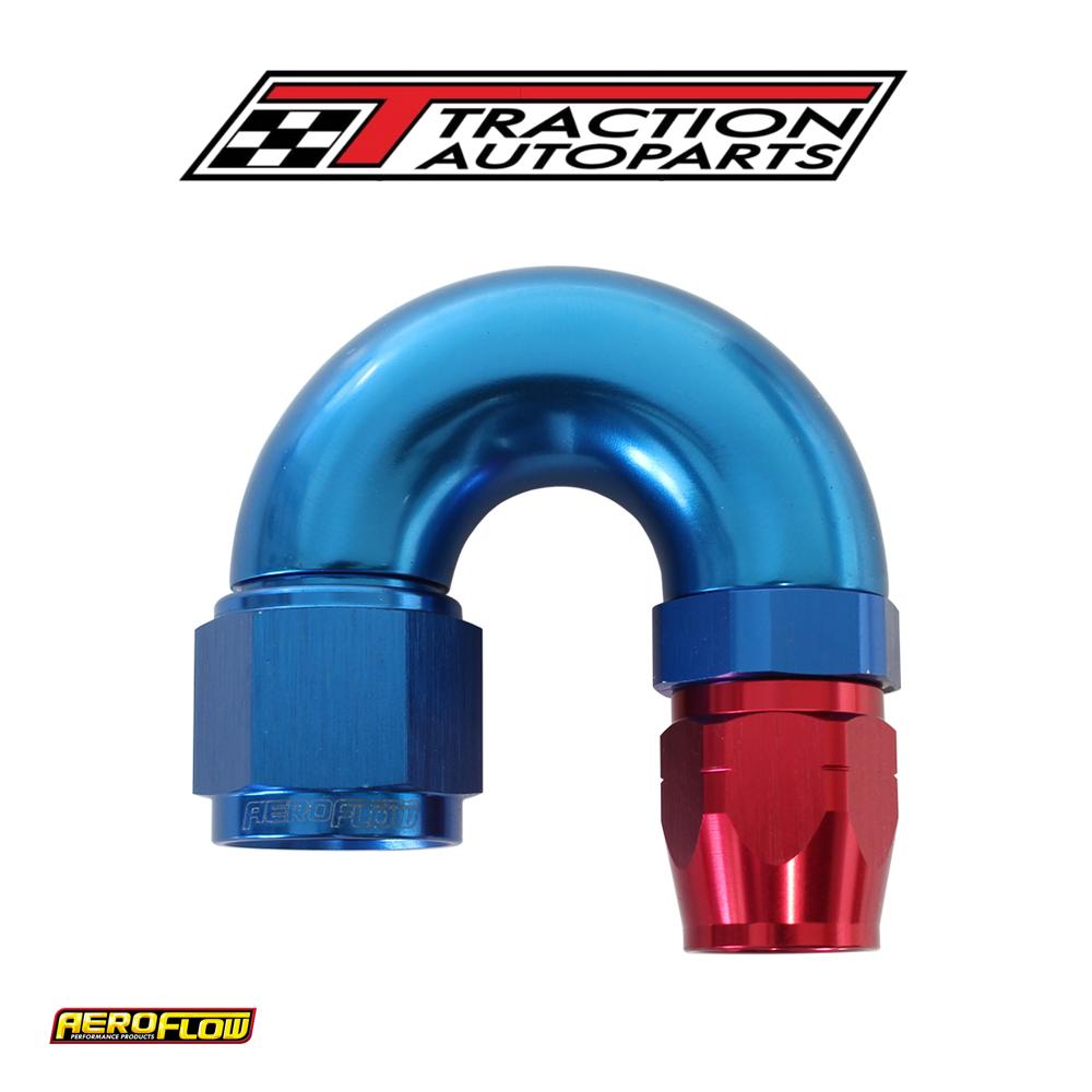 Stepped 180 Deg hose end 16 Hosto -12 an Reducer Hose End Blue