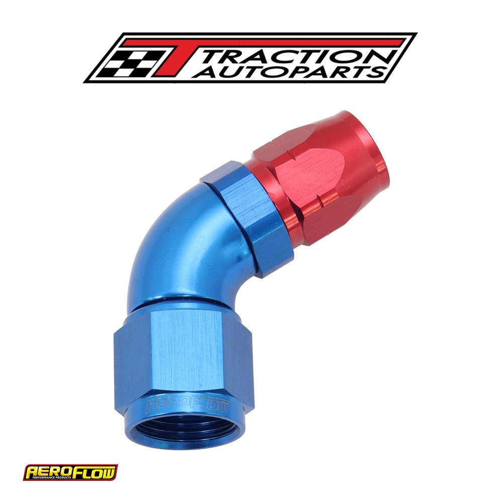 Alloy 60 Deg Hose End -6 Hose To -8 Reducer Hose End Blue
