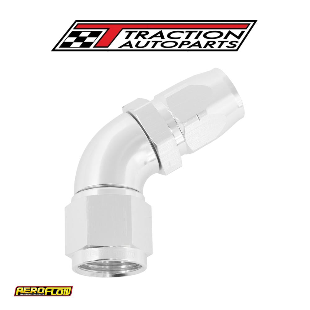 Alloy 60 Deg Hose End -8 Hose To -10 Reducer Hose End Silver