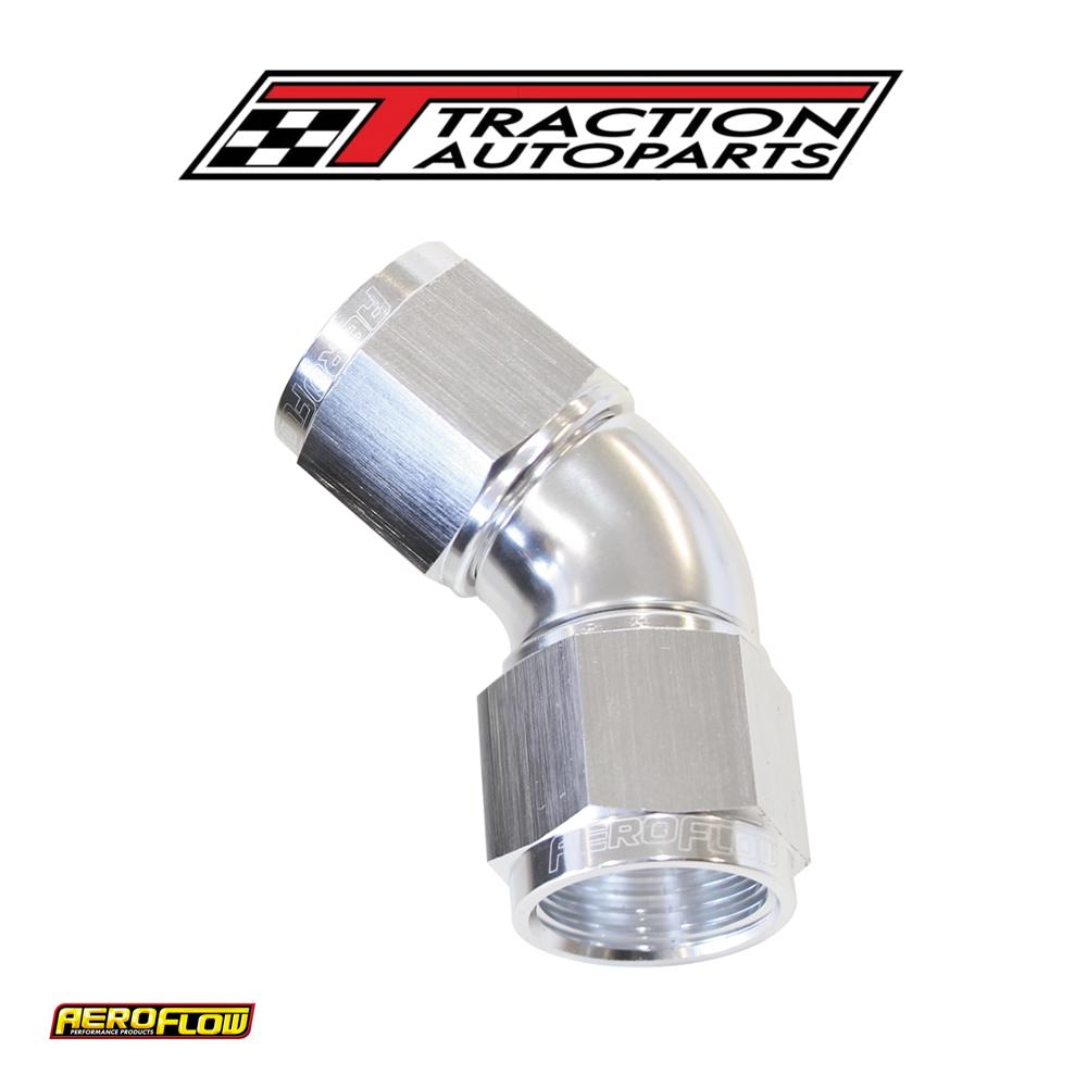 -8 an 45 Deg Swivel Coupler Silver Billet Full Flow 1 Piec