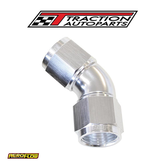 -8 an 45 Deg Swivel Coupler Silver Billet Full Flow 1 Piec