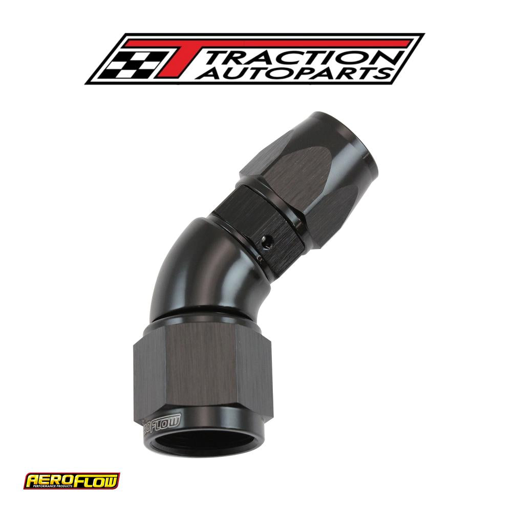 Stepped 45 Degree End -6 Hose To -8 an Reducer Hose End Blackteflon Af 572-06-08 dblk