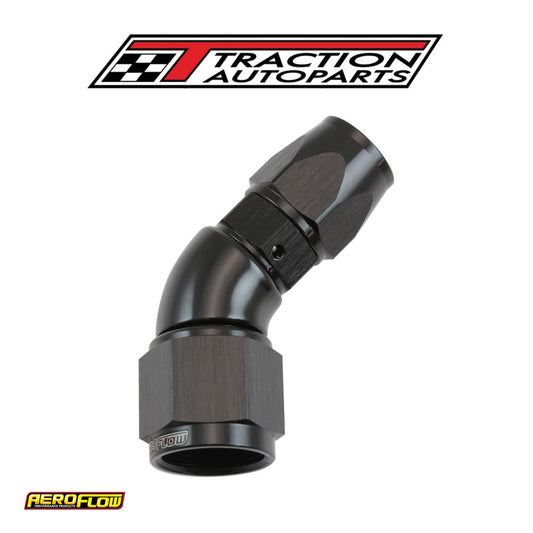 Stepped 45 Degree End -6 Hose To -8 an Reducer Hose End Blackteflon Af 572-06-08 dblk