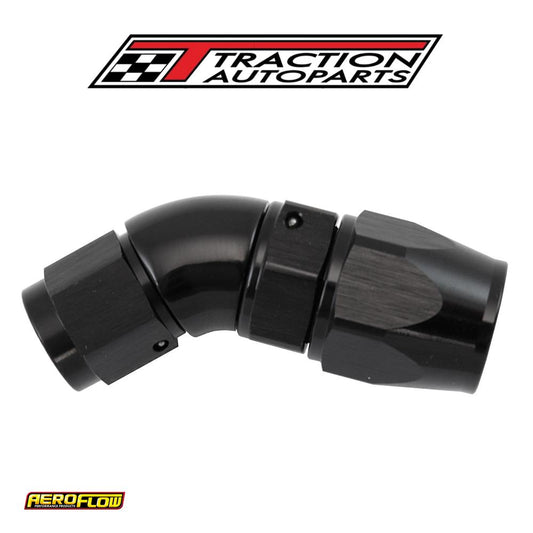 Stepped 45 Degree End -8 Hose To -6 an Expander Hose End Blacteflon Af 572-08-06 dblk