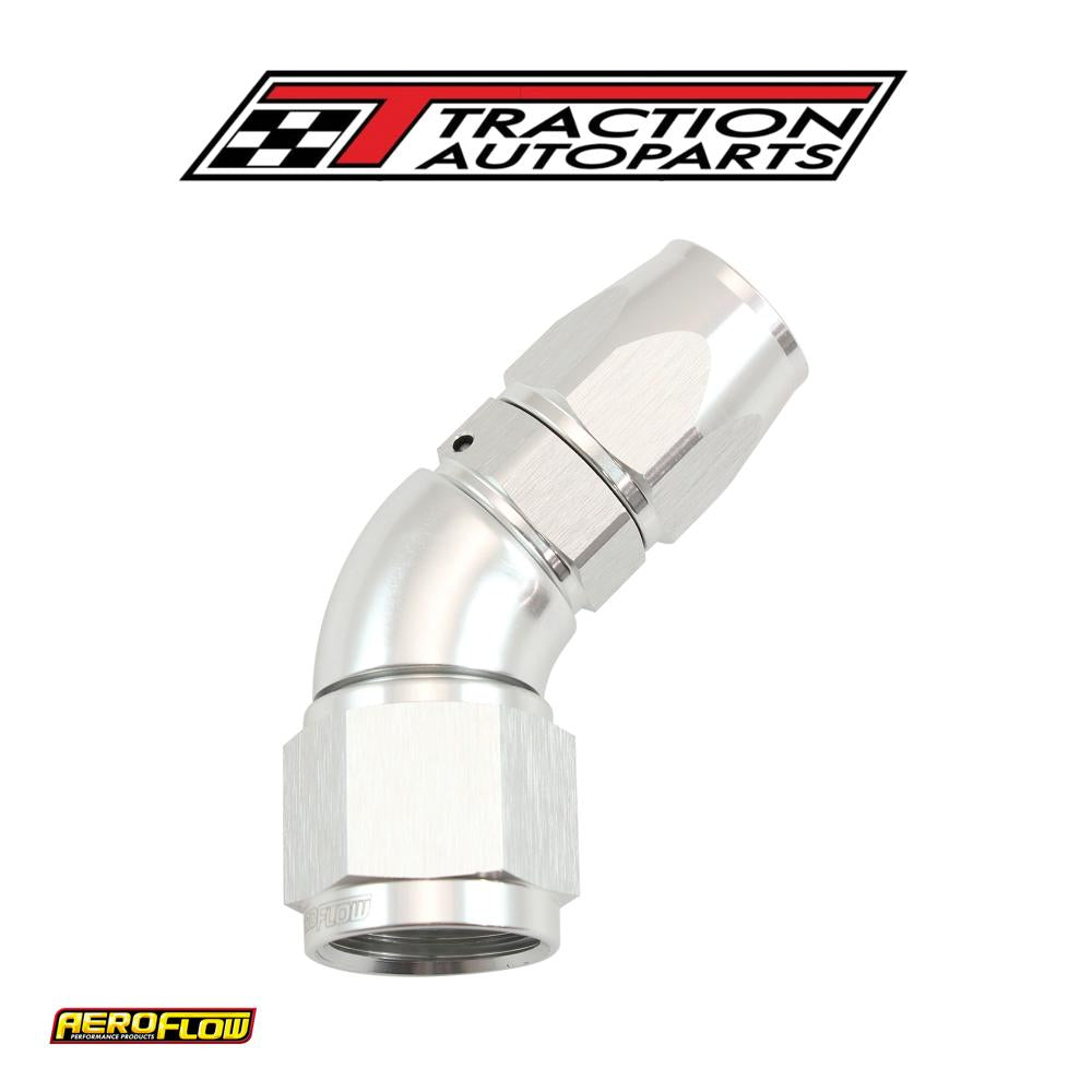 Stepped 45 Degree End -8 Hose To -10 an Reducer Hose End Silvteflon Af 572-08-10 ds