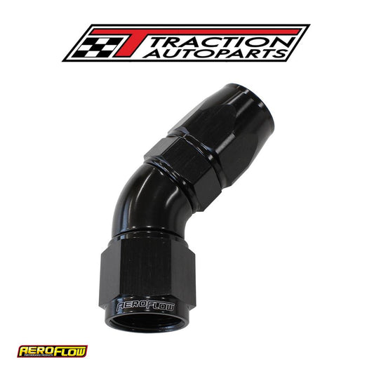 45 Deg -12 an Full Flow Teflon Hose End Black 1 Piece Fullflo