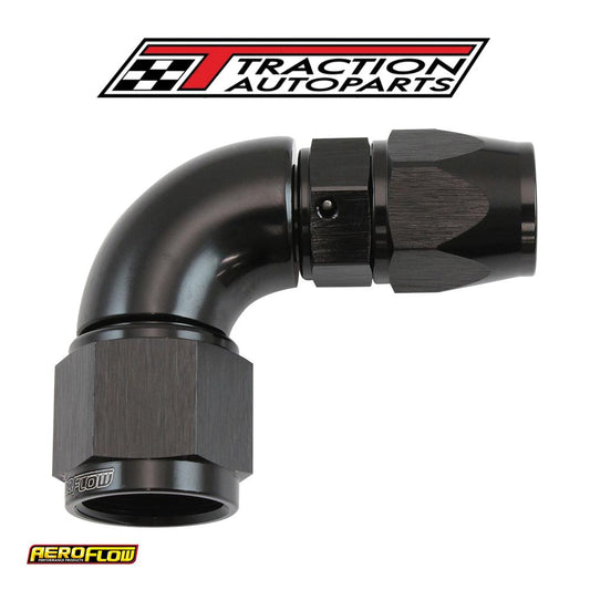 Stepped 90 Degree End -6 Hose To -8 an Reducer Hose End Blackteflon Af 573-06-08 dblk