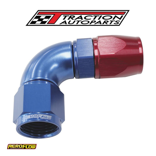 90 Deg -6 an Full Flow Teflon Hose End Blue 1 Piece Fullflow