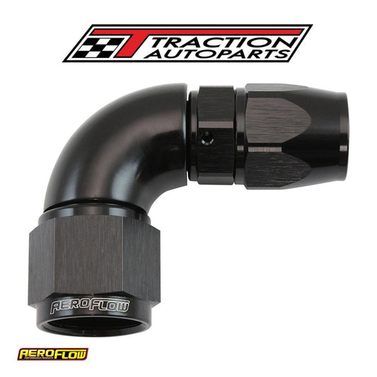 Stepped 90 Degree End -8 Hose To -10 an Reducer Hose End Blacteflon Af 573-08-10 dblk