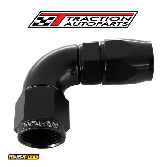 90 Deg -8 an Full Flow Teflon Hose End Black 1 Piece 25 pk