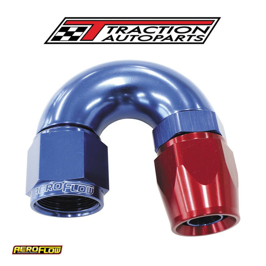 180 Deg -6 an Full Flow Teflon Hose End Blue 1 Piece Fullflow