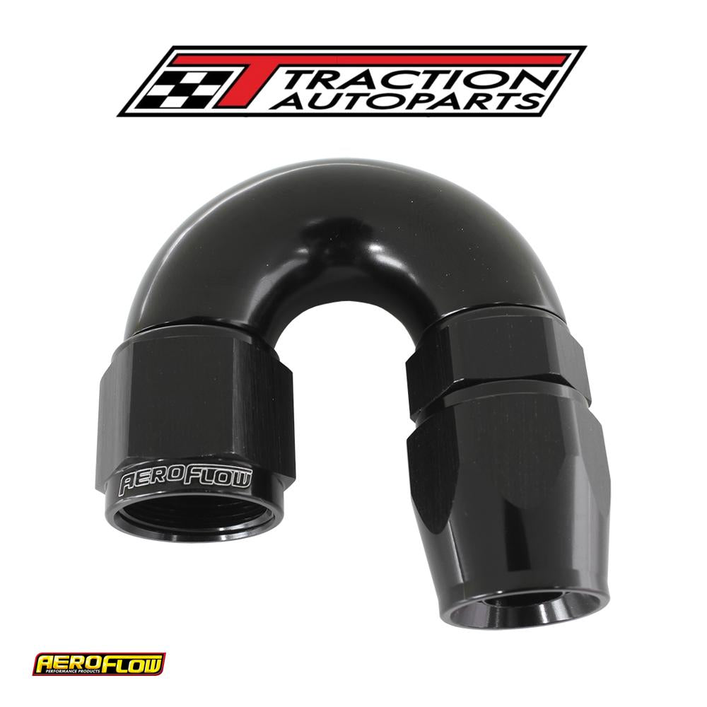 180 Deg -16 an Full Flow Teflonhose End Black 1 Piece Fullflo