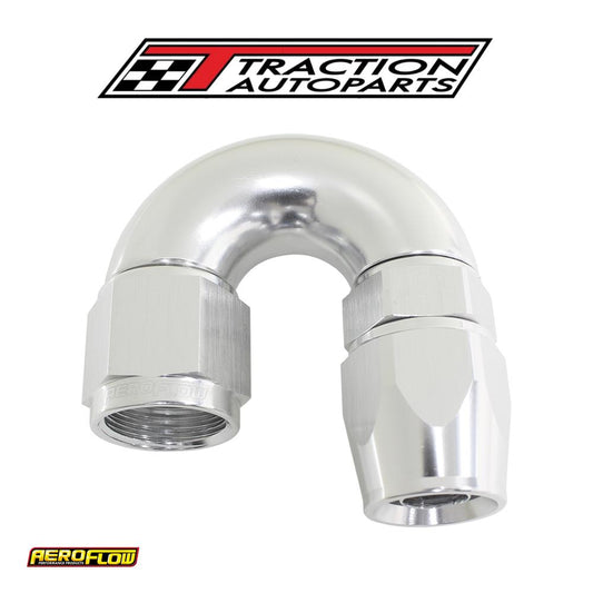 180 Deg -16 an Full Flow Teflonhose End Silver 1 Piece Fullfl