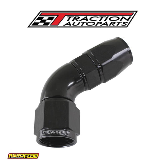 60 Deg -6 an Full Flow Teflon Hose End Black 1 Piece Fullflo