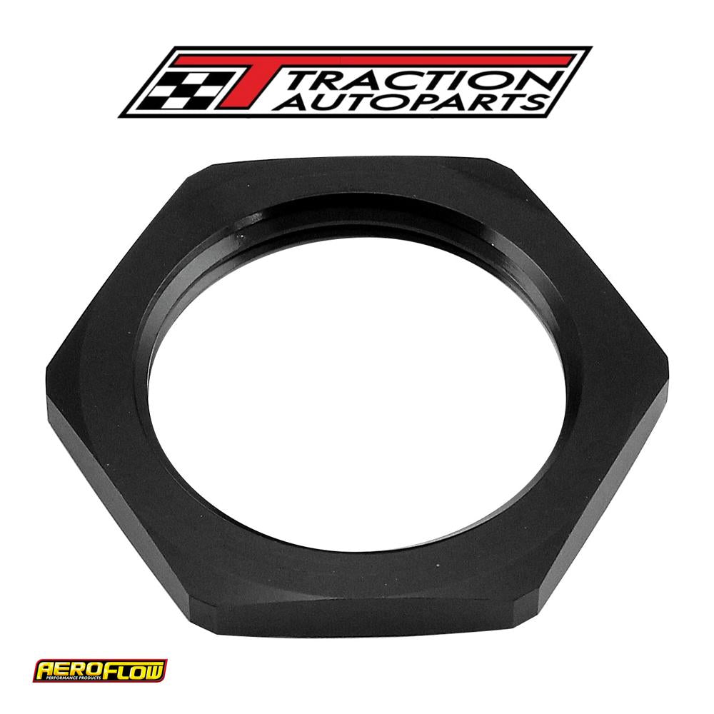 Replacement -8 an Jam Nut Full Flow Bulkhead Black Half Nut