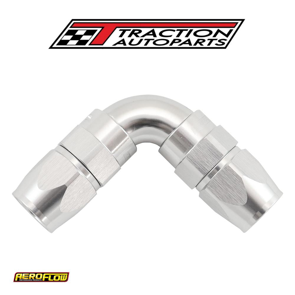 90 Deg -6 an To -6 an Teflon Full Flow Hose Ends Silve Ptfe