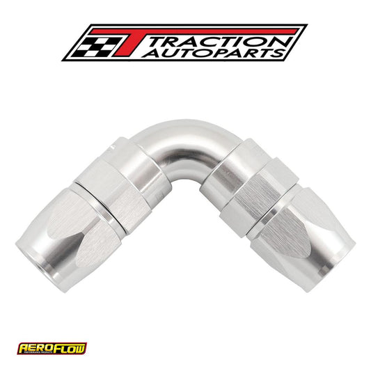 90 Deg -6 an To -6 an Teflon Full Flow Hose Ends Silve Ptfe