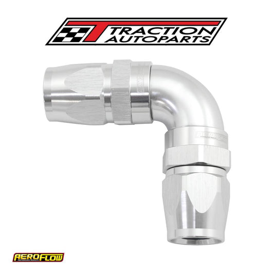 90 Deg -8 an To -8 an Teflon Full Flow Hose Ends Silve Ptfe