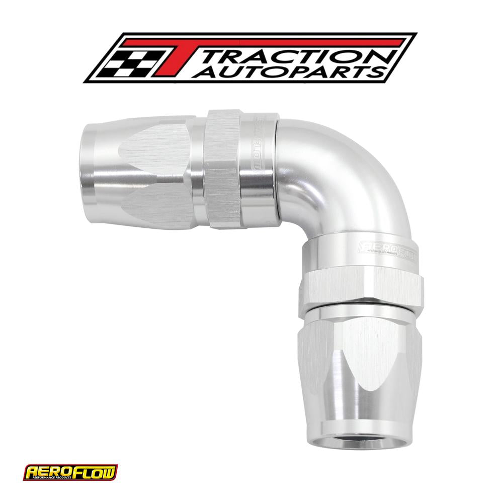 90 Deg -10 an To -10 an Teflon Full Flow Hose Ends Silve Ptfe