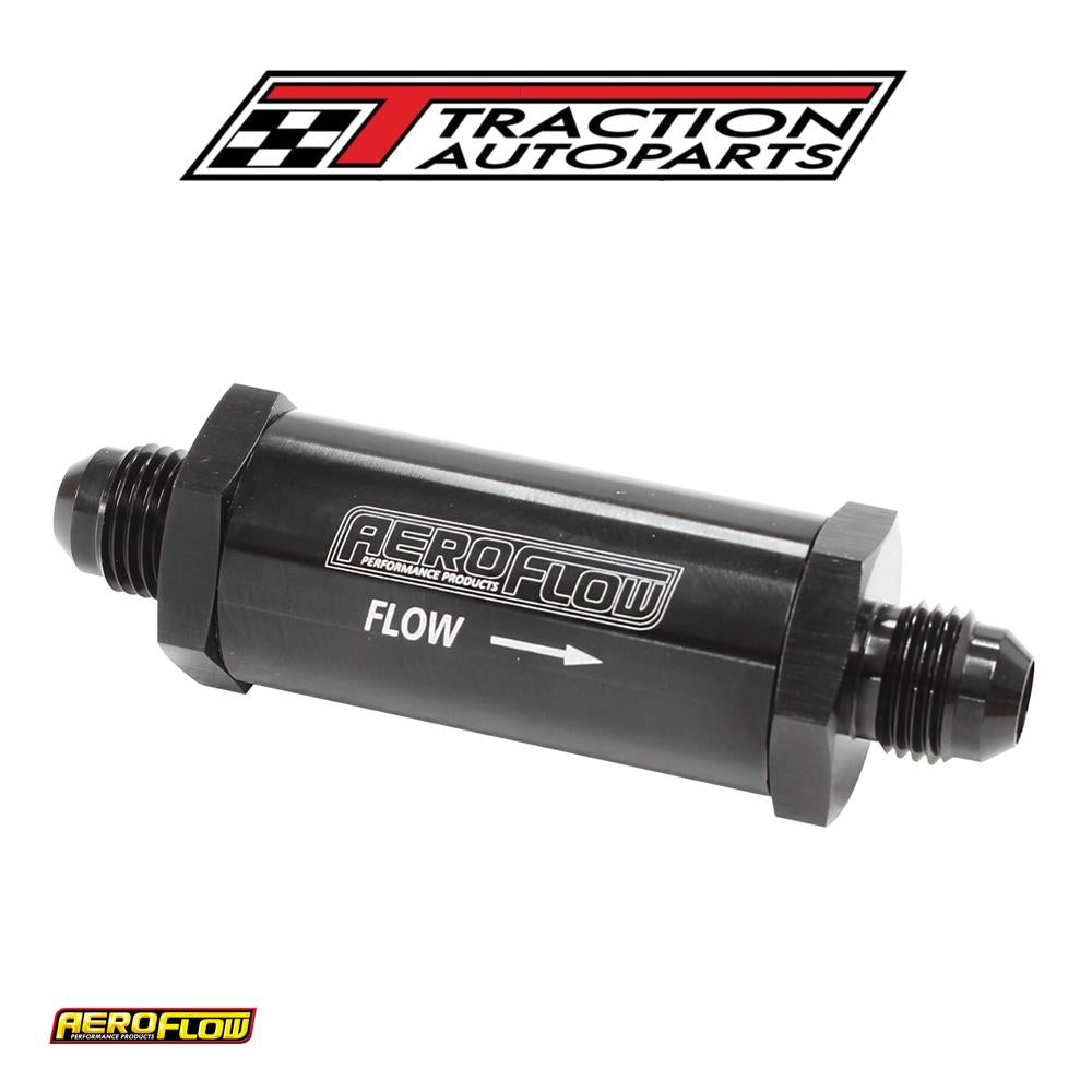 -6 an Turbo Inline Oil Filter Black 30 Micron Washable