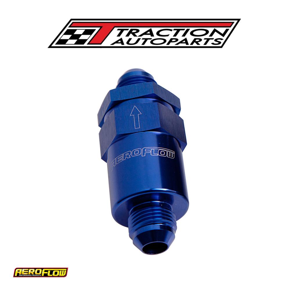 Billet Fuel Filter -6 an Blue 30 Micron Bronze Filter