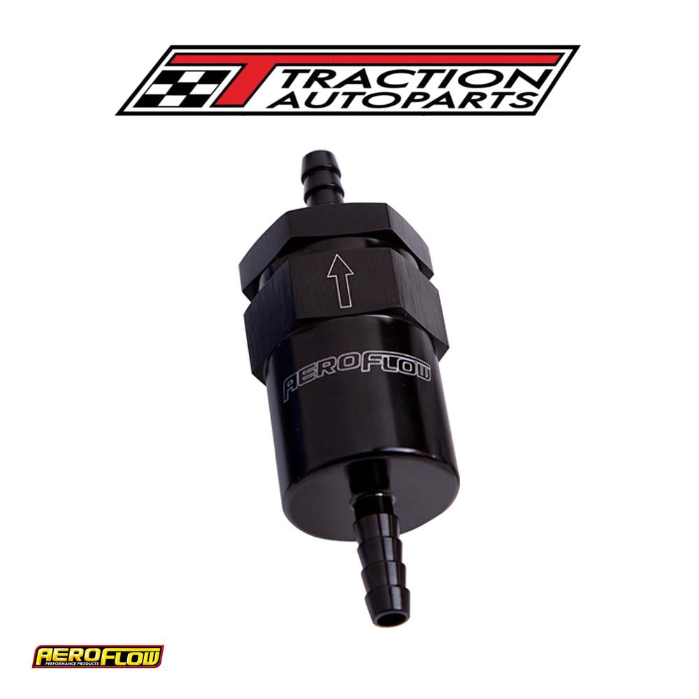 Billet Fuel Filter 5/16" Barb Black 30 Micron Bronze Filter