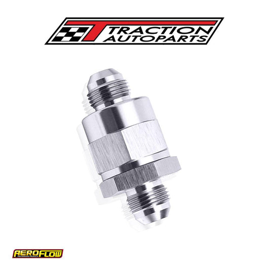 Check Valve Inline -6 an Silver / One Way Valve