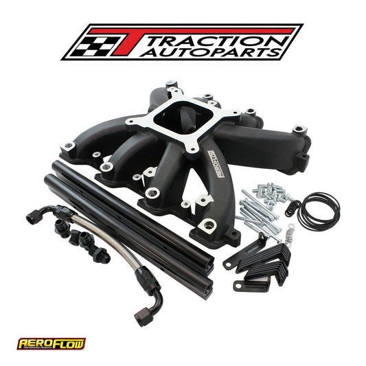 Gm Ls Carby Intake Manifold Rectangle Port Efi Ls 3 Black Aeroflow - Af 6250-6000