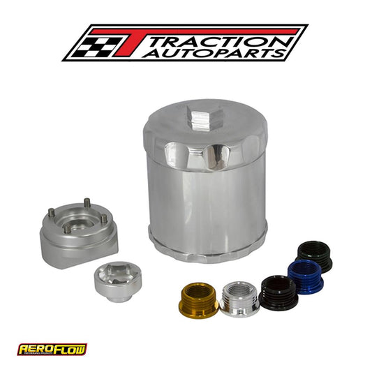 Aeroflow Oil Filter Polished 3/4,13/16, M 18,m 20 & M 22 x 1.5