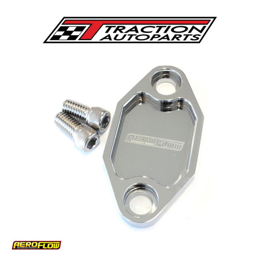 Billet Fuel Pump Block Off Plate Chrome Suits Holden 308