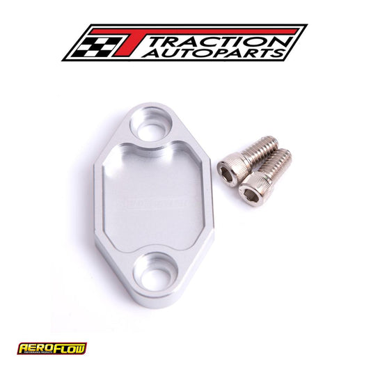 Billet Fuel Pump Block Off Plate Silver Suits Holden 308