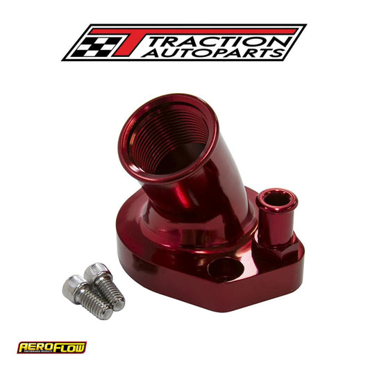 Ford Sb Windsor 45 Deg Non Swivel Red Thermostat Housing Sbf Aeroflow - Af 64-2033 r