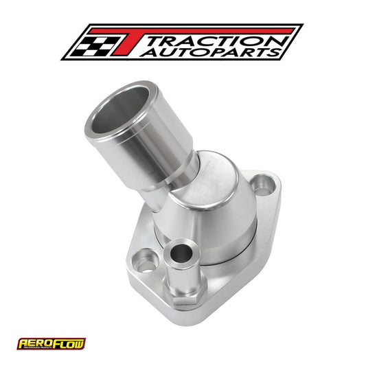 Ford Sb Windsor 45 Deg Swivel Silver Thermostat Housing Sbf Aeroflow - Af 64-2233 s