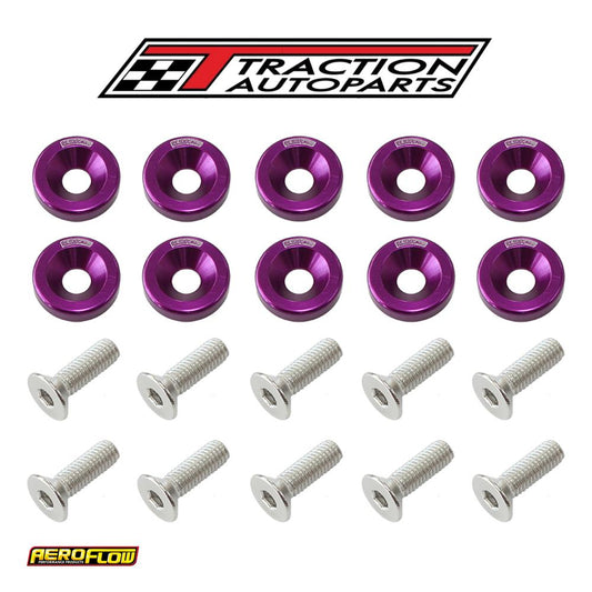Billet Dress Up Fender Bolt 10 pack M 6 X 1.00 Uhl 20 mm Purple