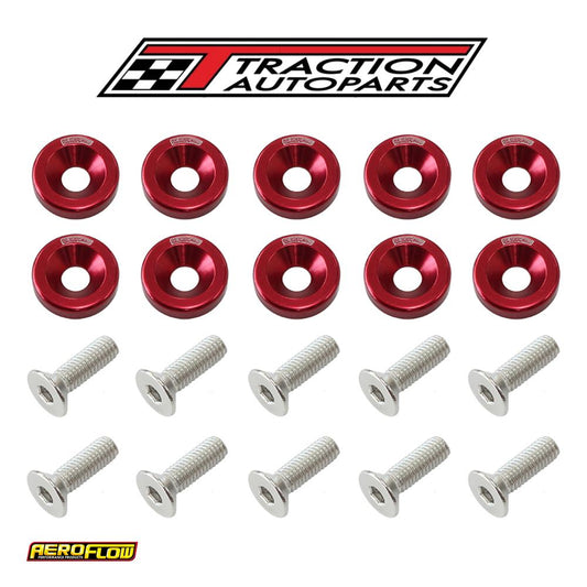 Billet Dress Up Fender Bolt 10 pack M 6 X 1.00 Uhl 20 mm Red
